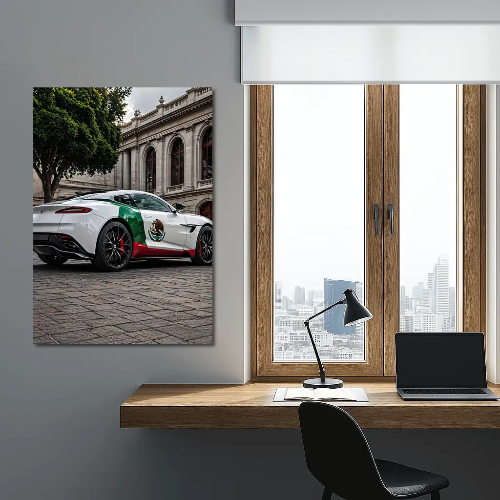 Aston Martin DB11 Mexican Flag Urban Plaza – Wall Art