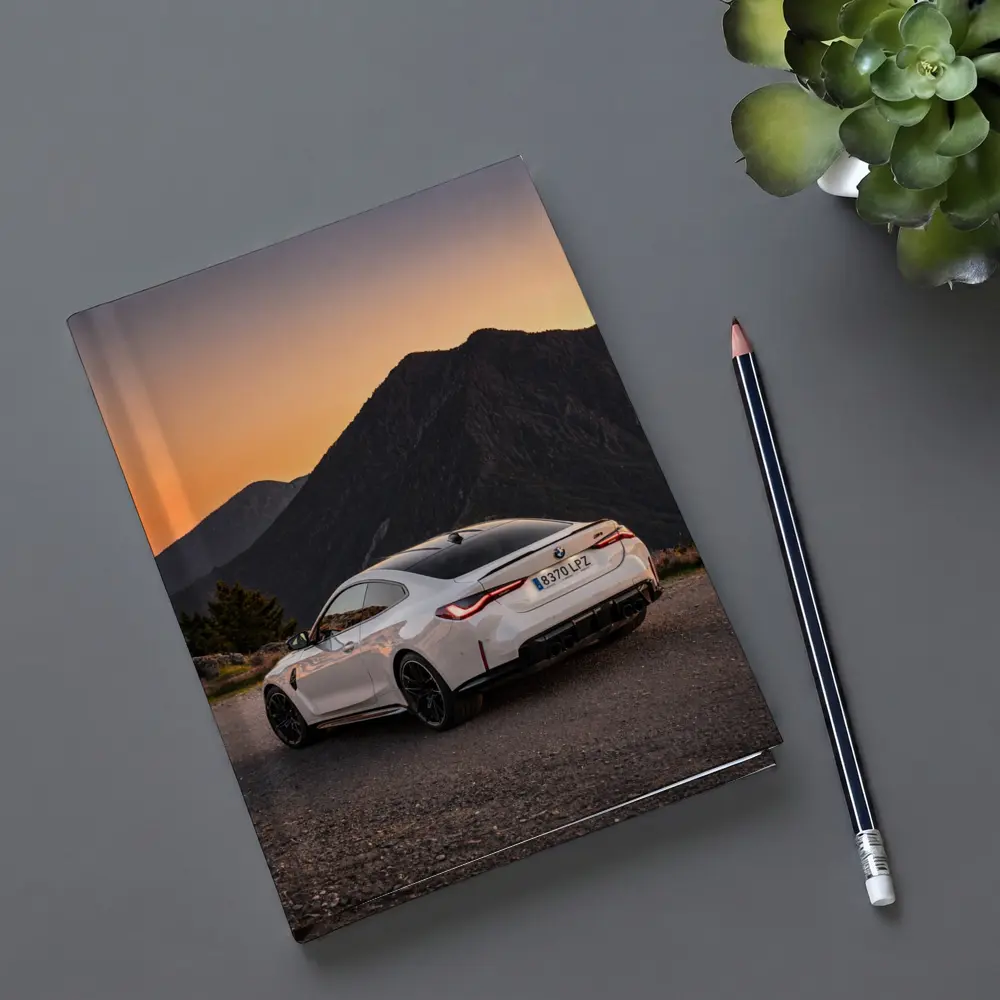 BMW M4 White Coupe Mountain Sunset – Notebooks