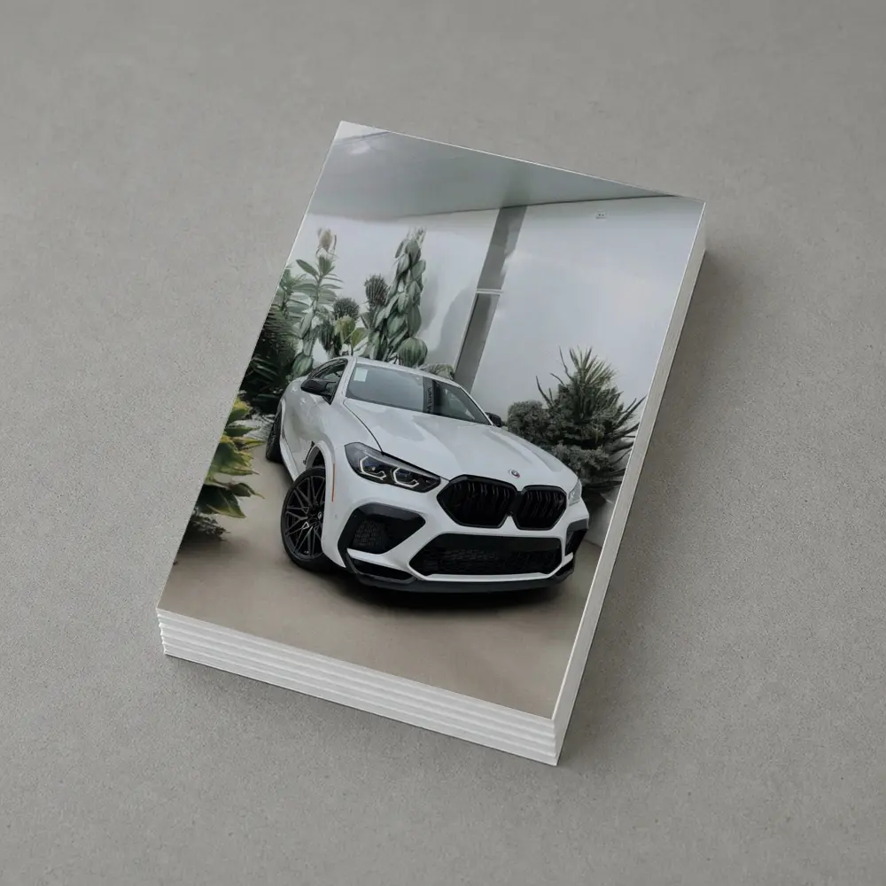BMW X6 M White SUV Plants Background – Postcards
