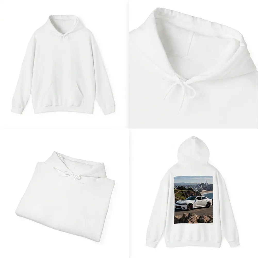 White Dodge Charger SRT San Francisco Skyline – Hoodies