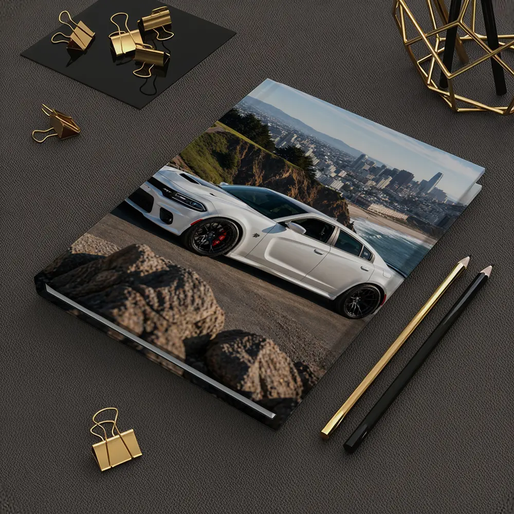 White Dodge Charger SRT San Francisco Skyline – Notebooks