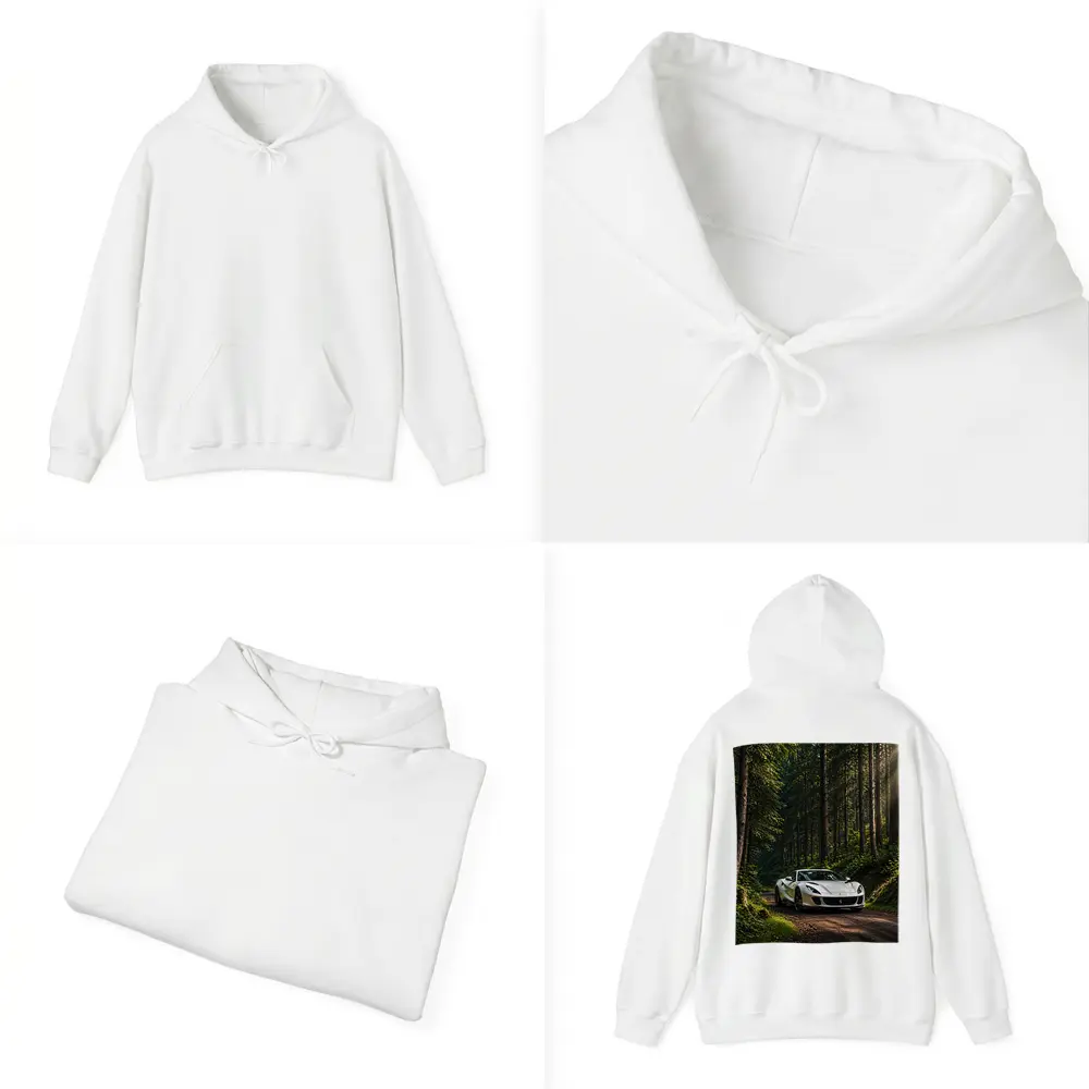 White Ferrari 812 Superfast Forest Road – Hoodies