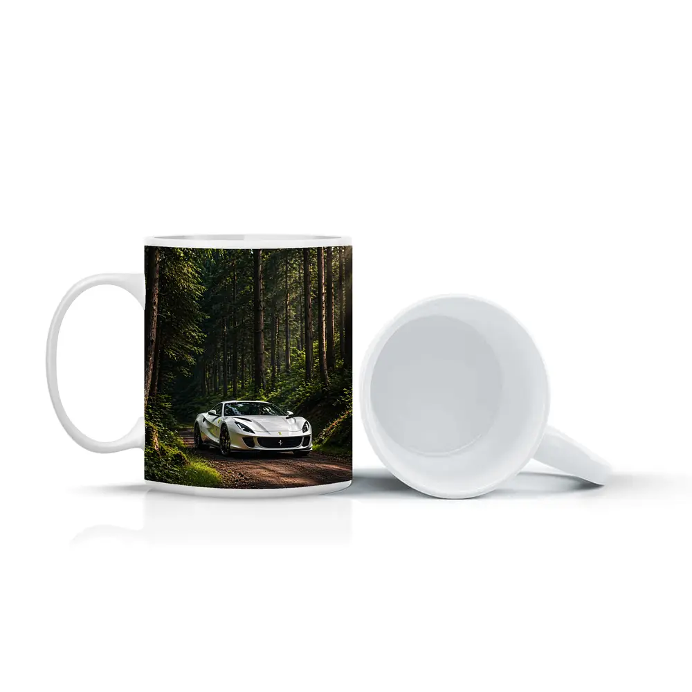 White Ferrari 812 Superfast Forest Road – Mugs