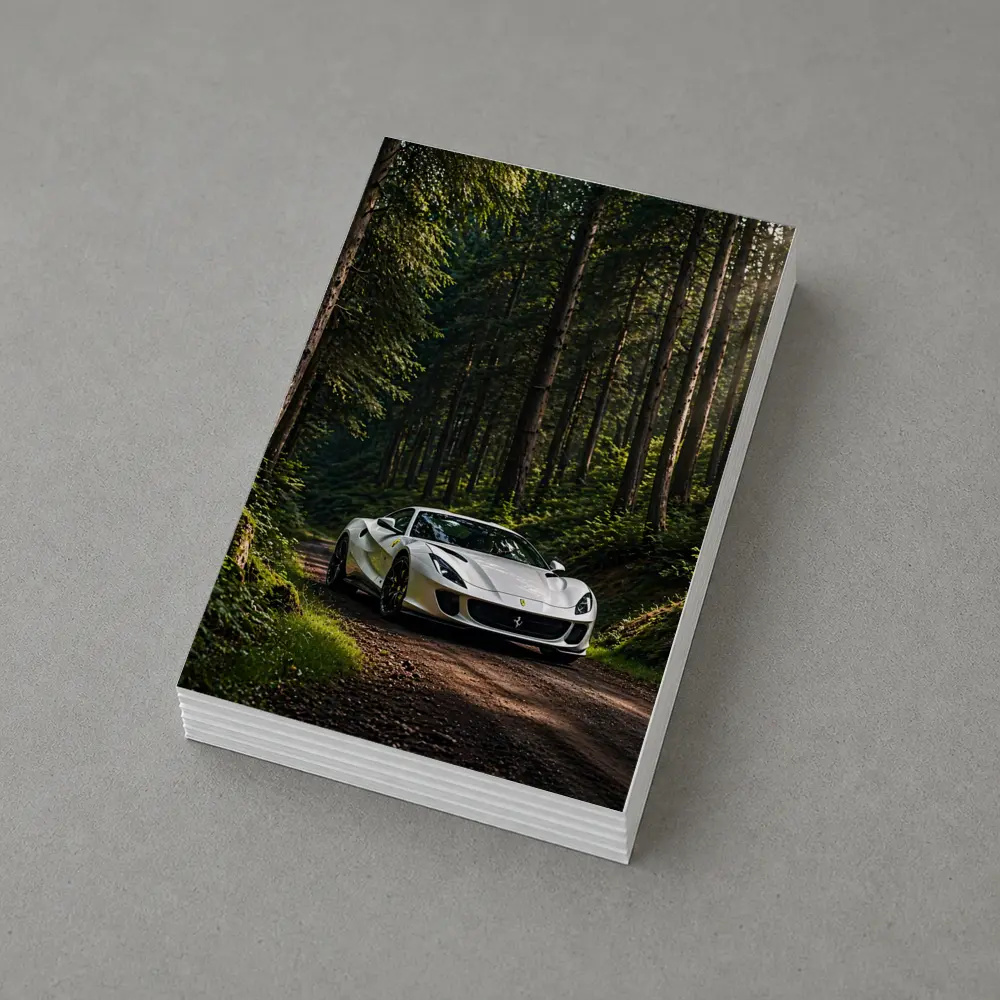 White Ferrari 812 Superfast Forest Road – Postcards
