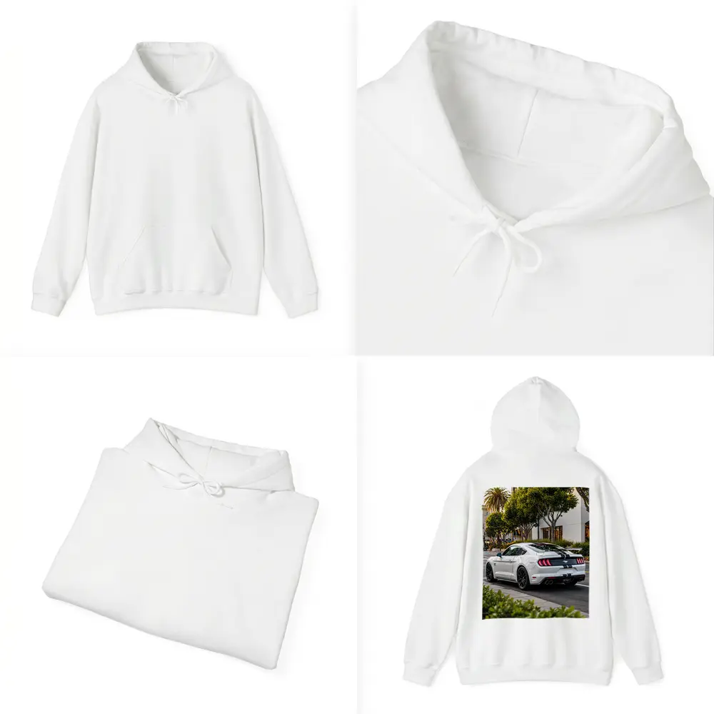 White Ford Mustang GT City Street – Hoodies