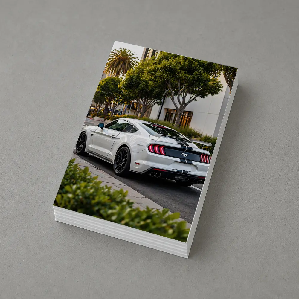 White Ford Mustang GT City Street – Postcards
