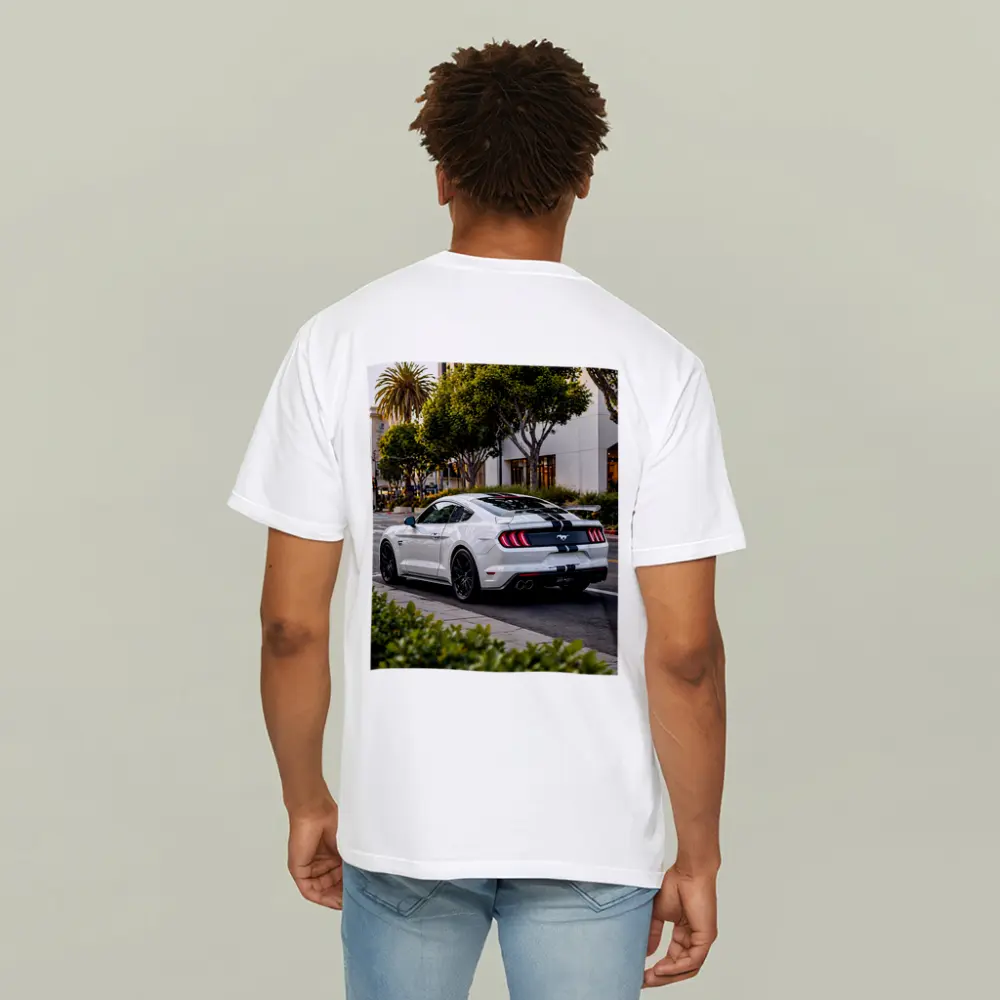 White Ford Mustang GT City Street – T-Shirts
