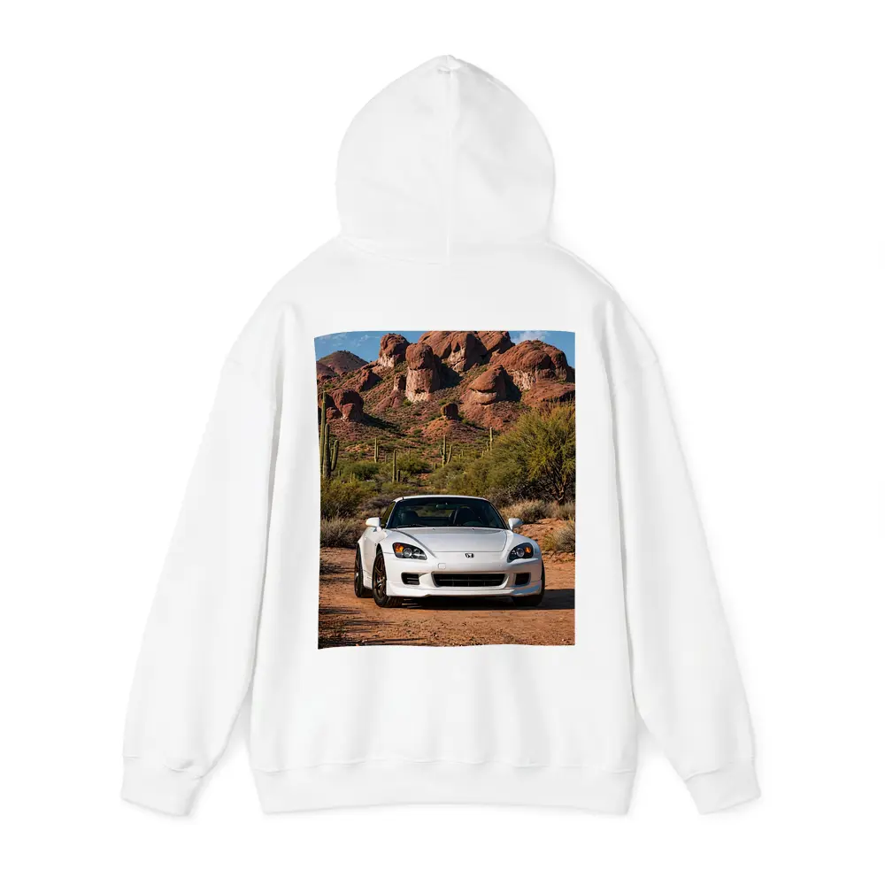 Honda S2000 White Desert Rock Background – Hoodies