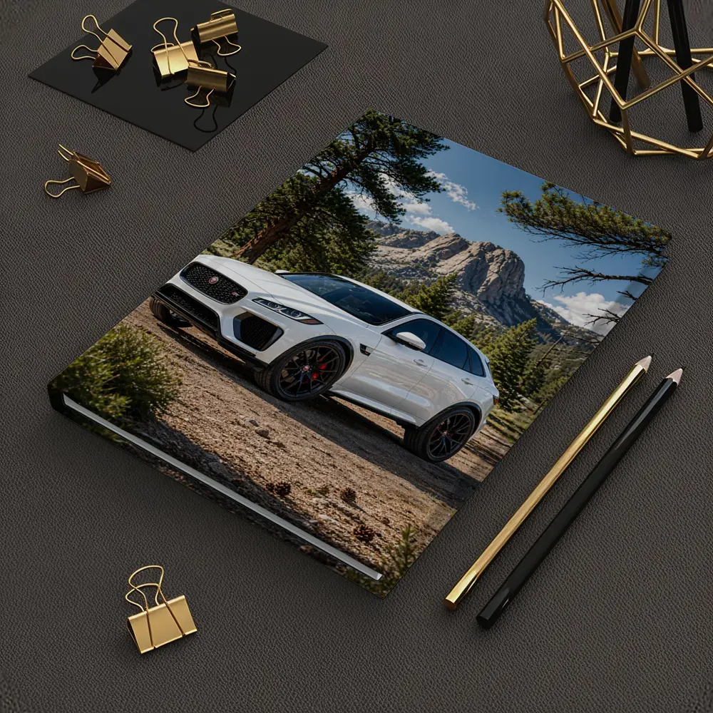 White Jaguar F-Pace SVR Mountain Forest Setting – Notebooks