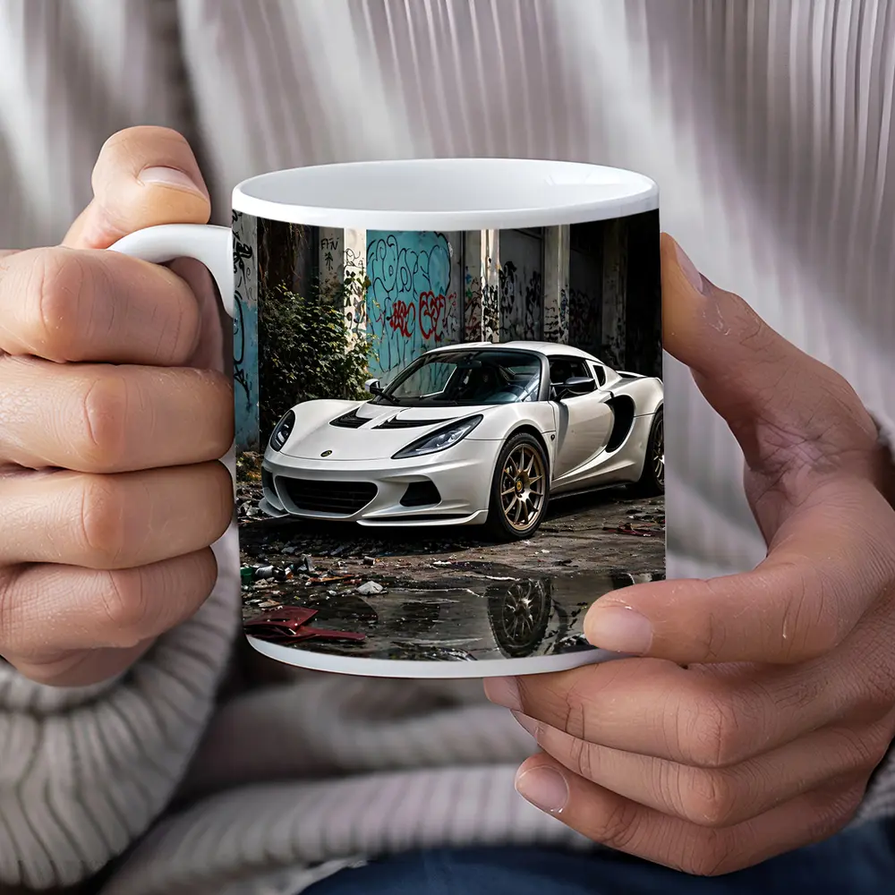 Lotus Elise White Sports Car Urban Decay – Mugs