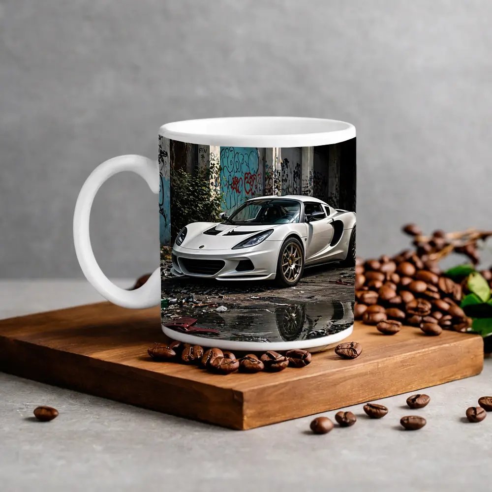 Lotus Elise White Sports Car Urban Decay – Mugs