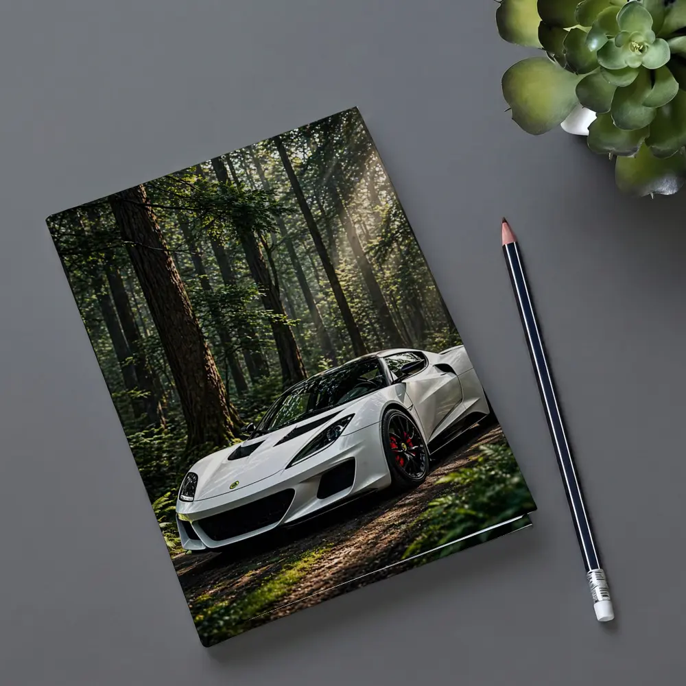 White Lotus Evora Sports Car Forest – Notebooks