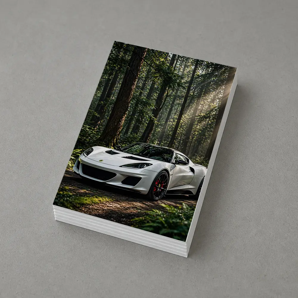 White Lotus Evora Sports Car Forest – Postcards