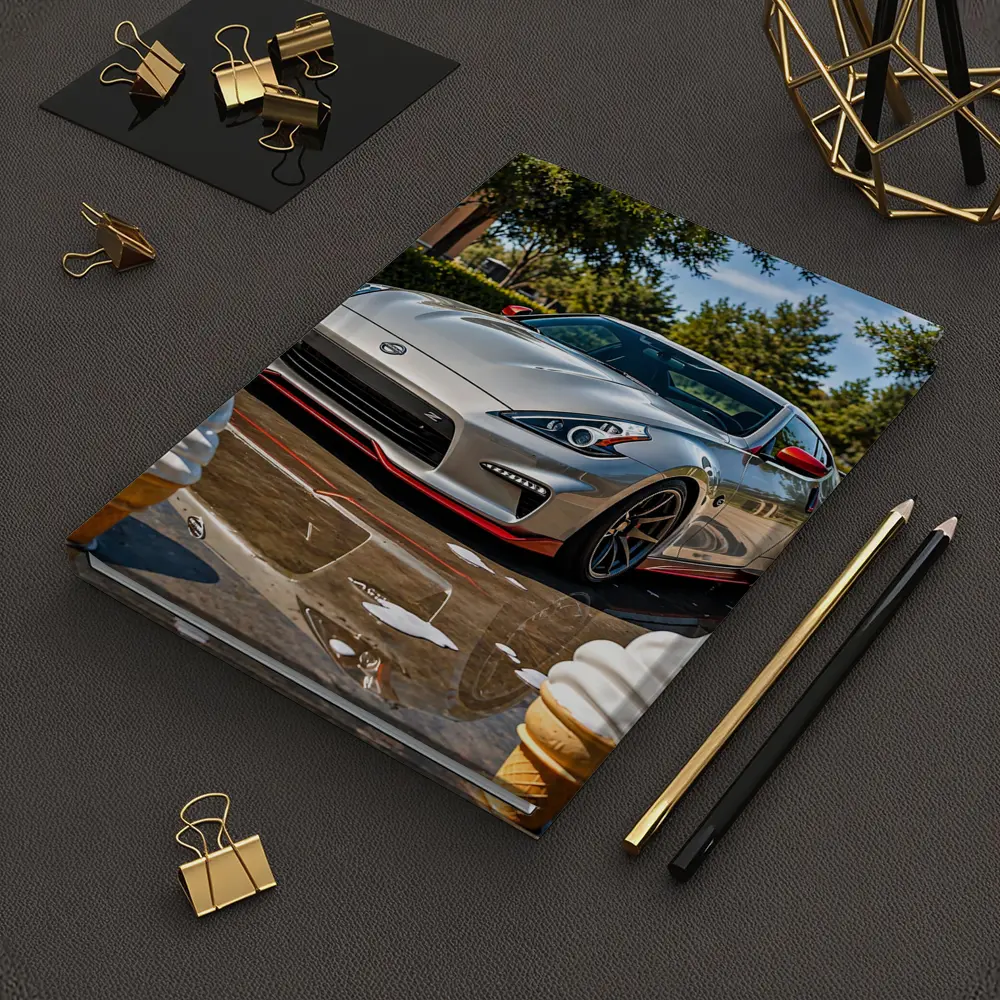 Nissan 370Z Silver Sports Car Sunny Day – Notebooks