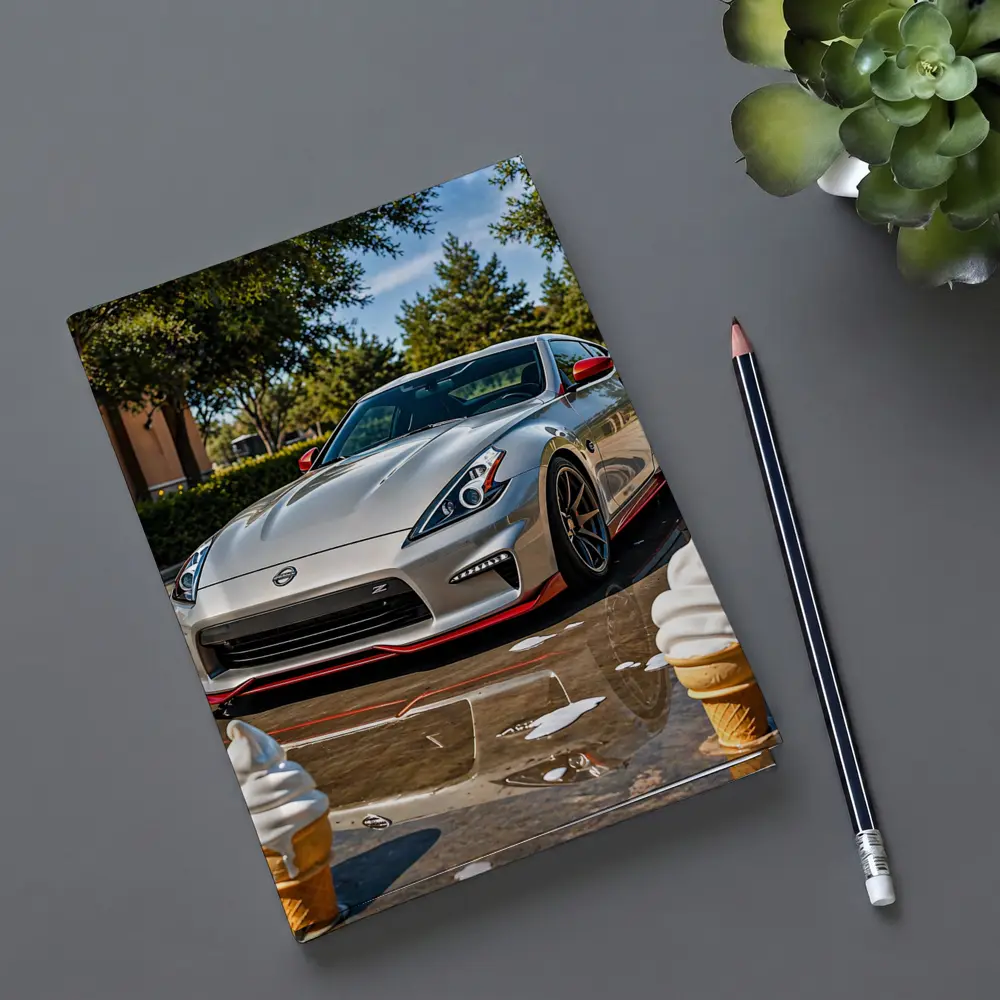 Nissan 370Z Silver Sports Car Sunny Day – Notebooks