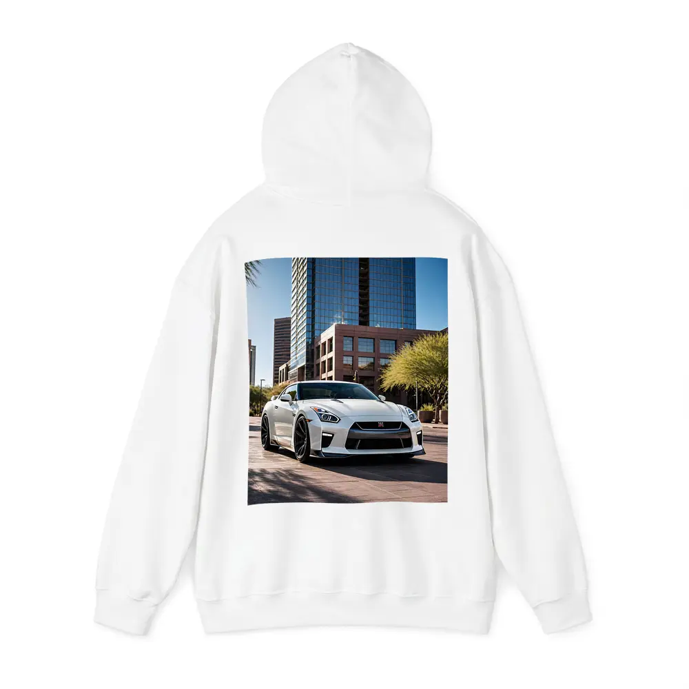 White Nissan GT-R City Downtown Setting – Hoodies