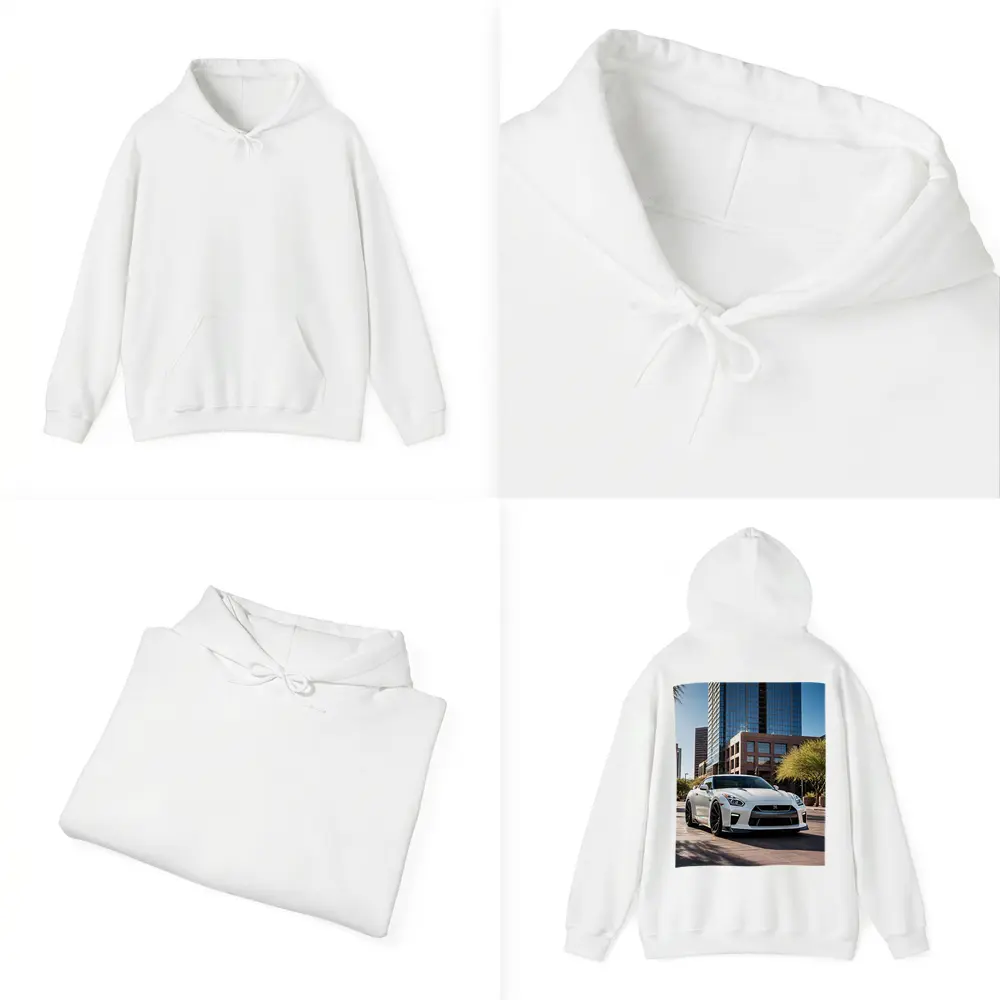 White Nissan GT-R City Downtown Setting – Hoodies