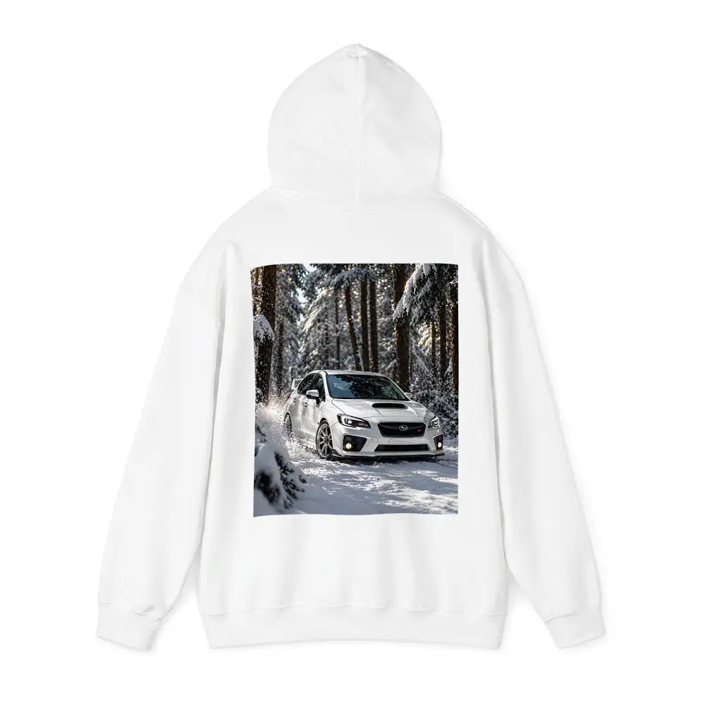 Subaru WRX STI White Snowy Forest Drive – Hoodies