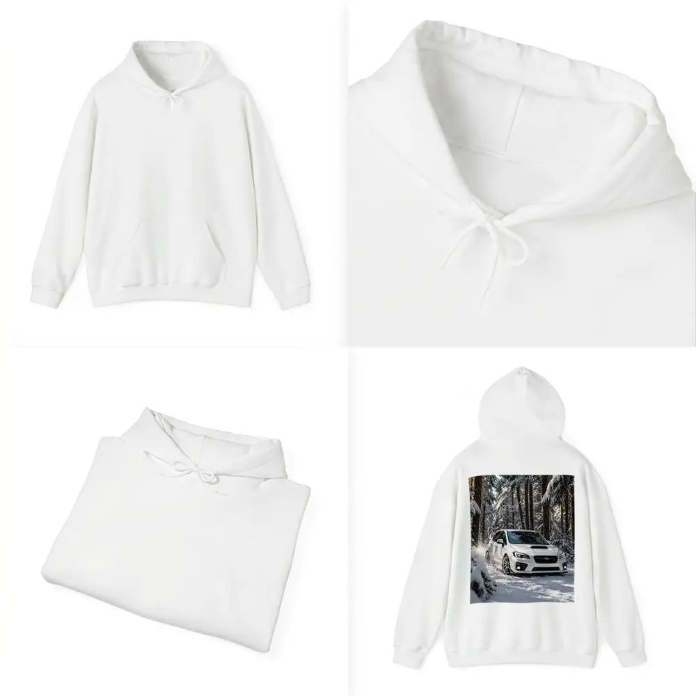 Subaru WRX STI White Snowy Forest Drive – Hoodies