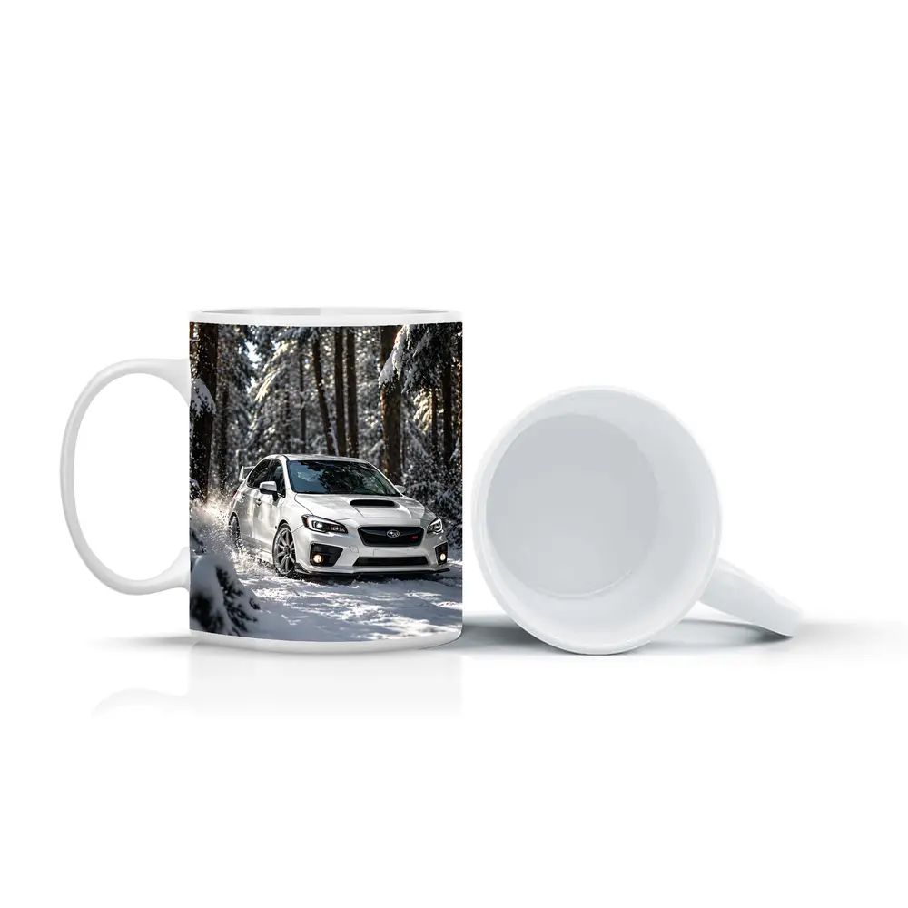 Subaru WRX STI White Snowy Forest Drive – Mugs