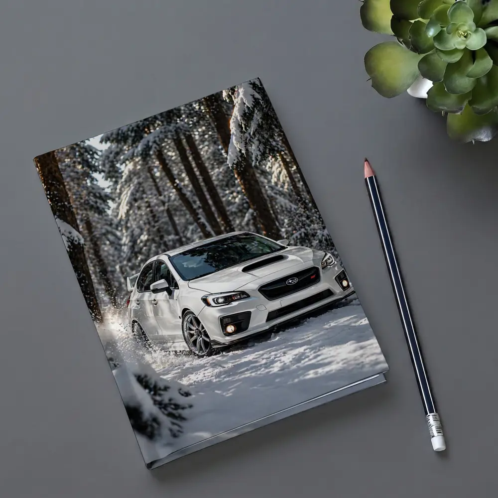 Subaru WRX STI White Snowy Forest Drive – Notebooks