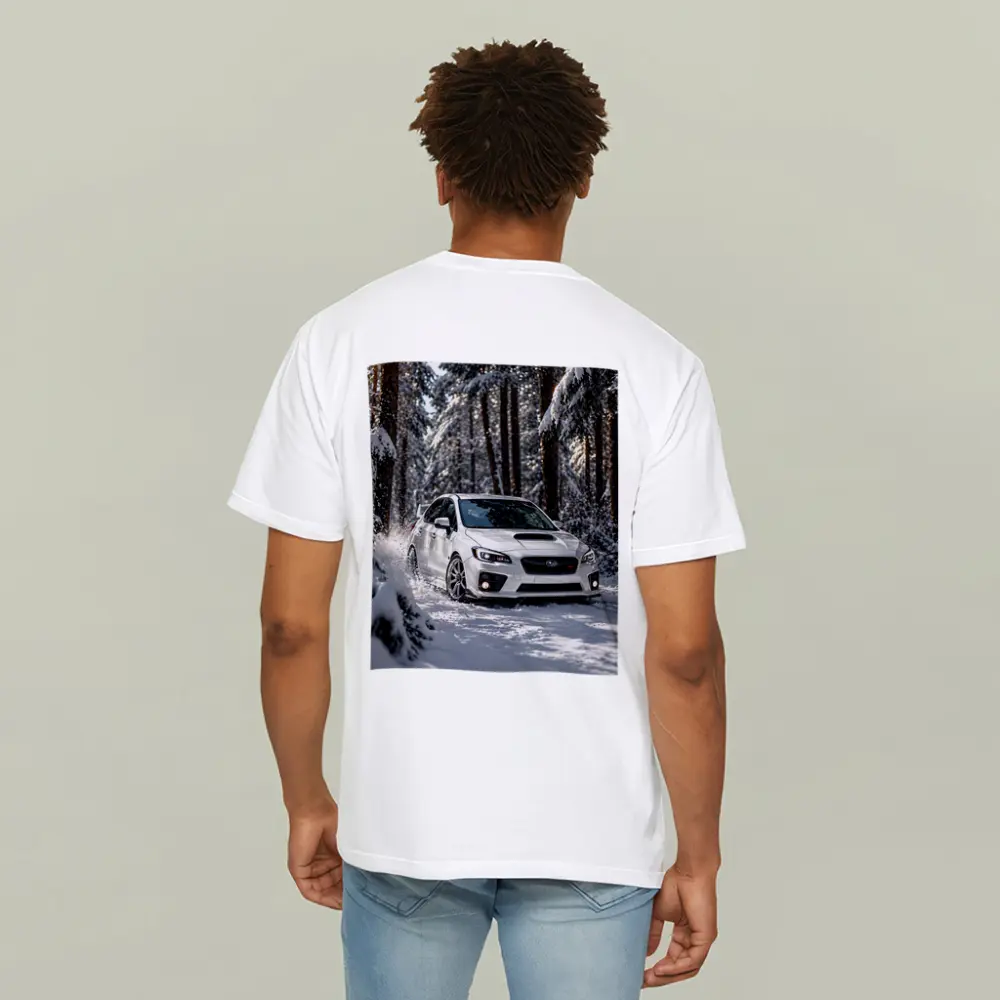Subaru WRX STI White Snowy Forest Drive – T-Shirts