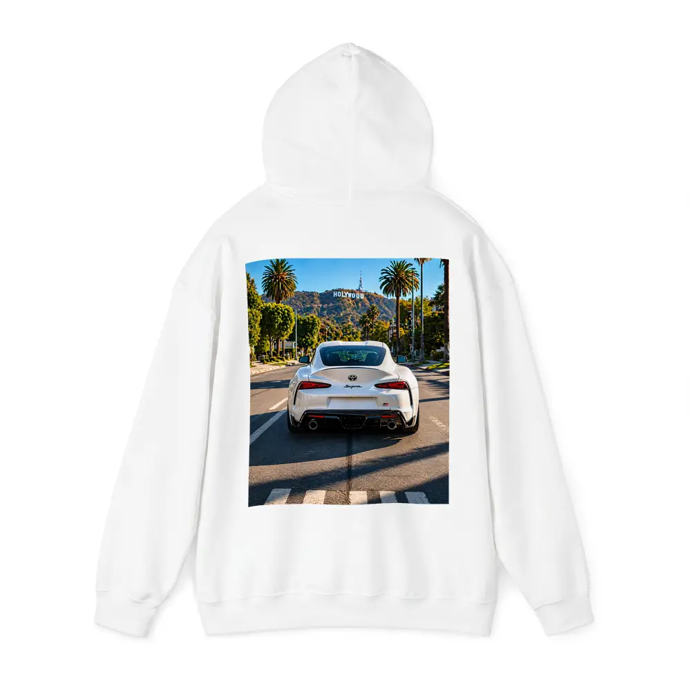White Toyota Supra Hollywood Los Angeles Street – Hoodies