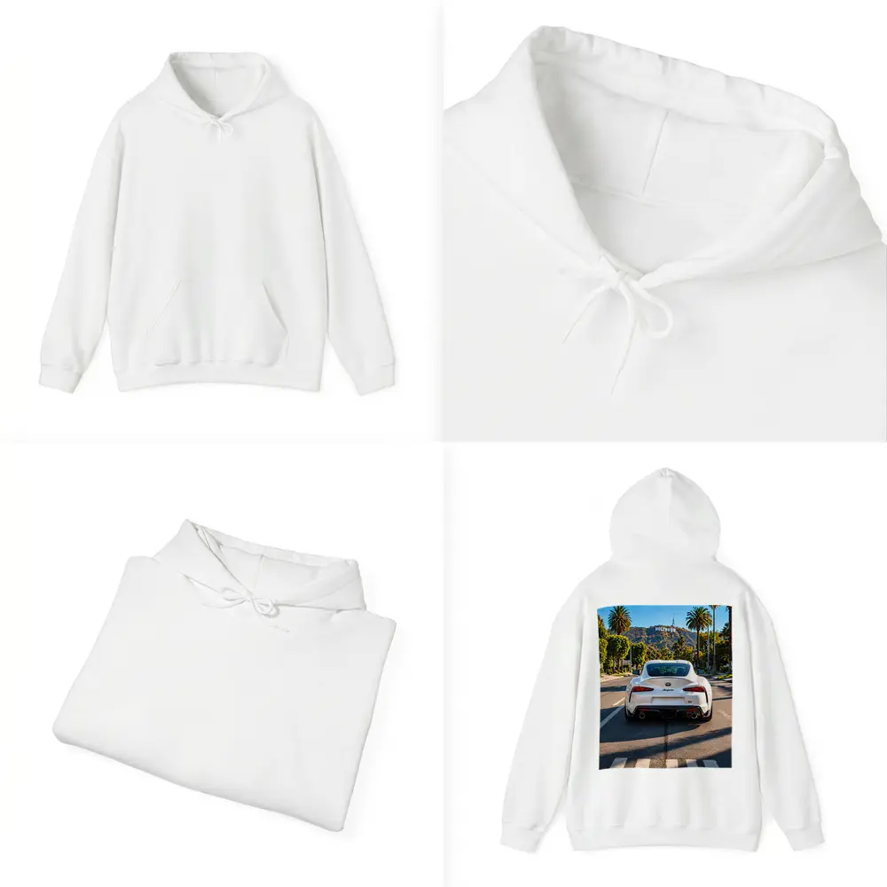White Toyota Supra Hollywood Los Angeles Street – Hoodies