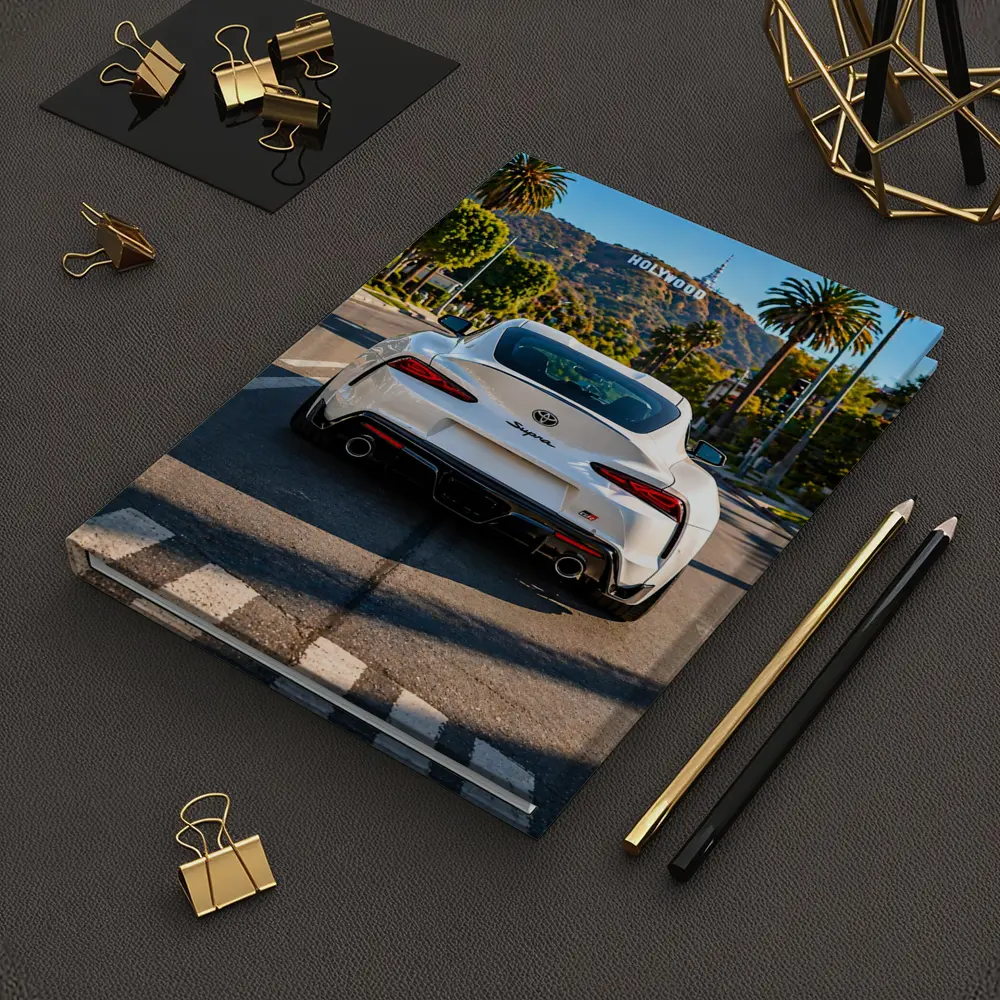 White Toyota Supra Hollywood Los Angeles Street – Notebooks