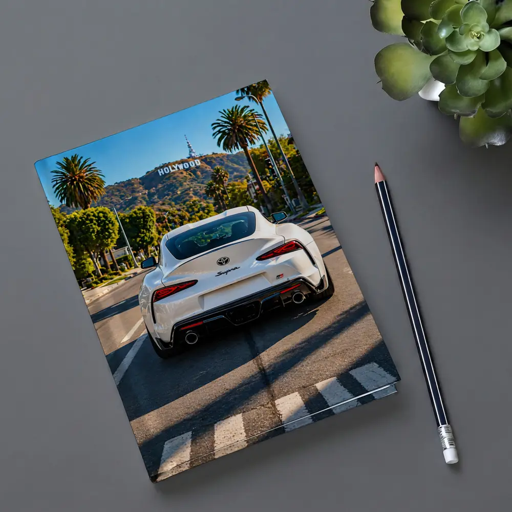 White Toyota Supra Hollywood Los Angeles Street – Notebooks