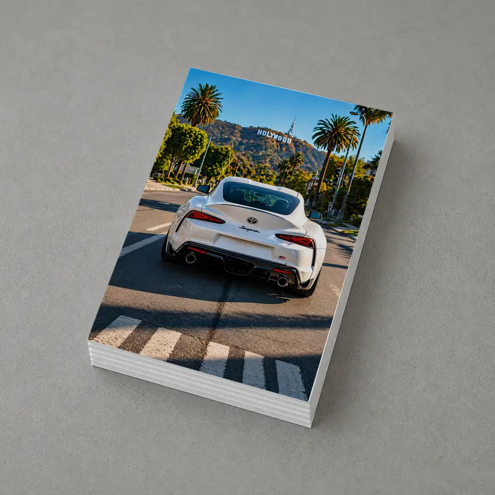 White Toyota Supra Hollywood Los Angeles Street – Postcards