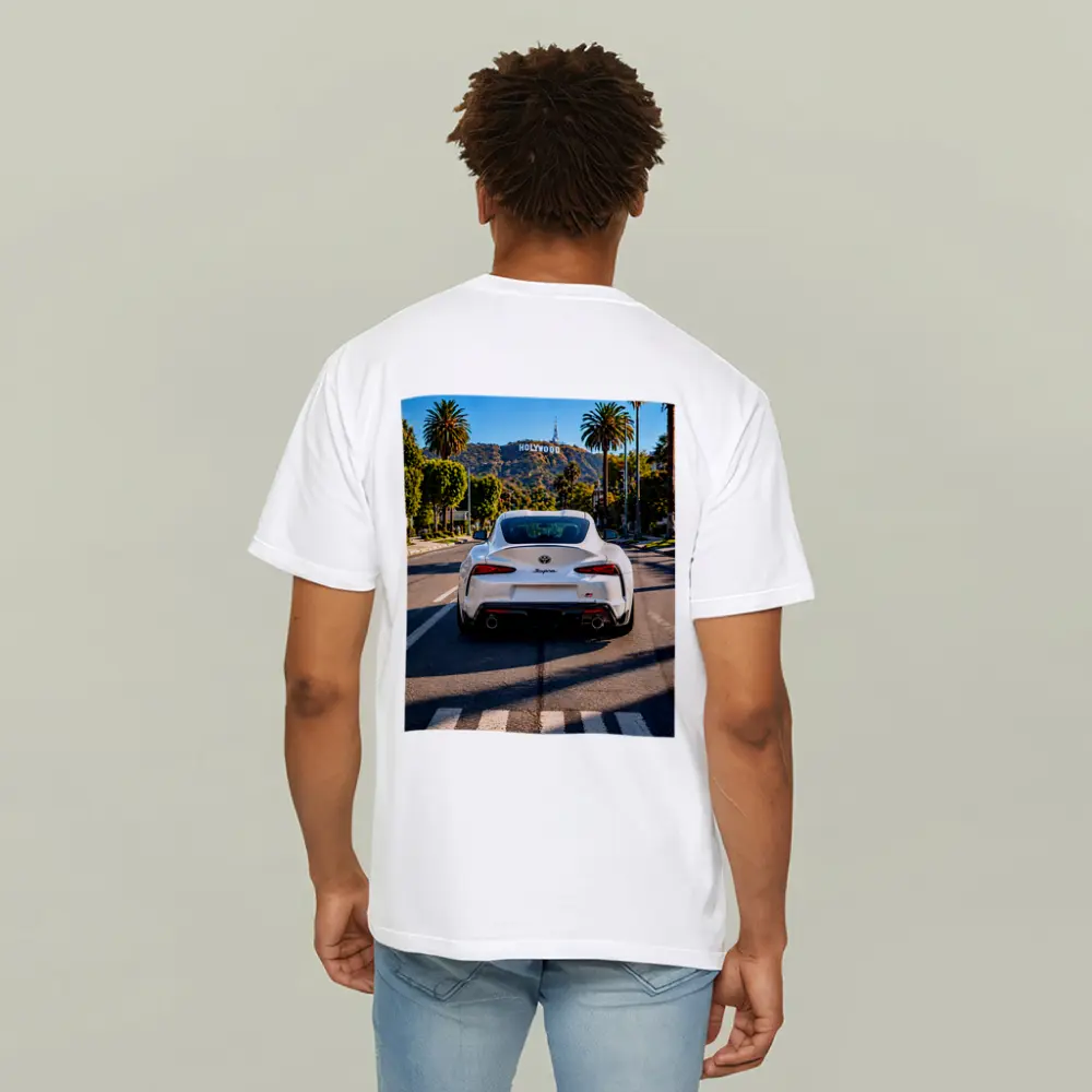White Toyota Supra Hollywood Los Angeles Street – T-Shirts