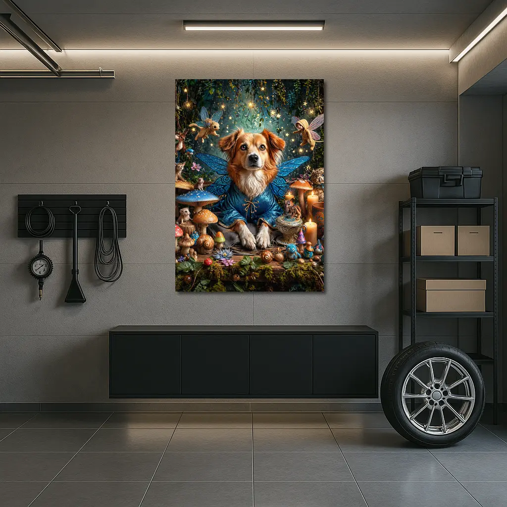 Fairy Dog With Wings In Enchanted Forest – Wall Art