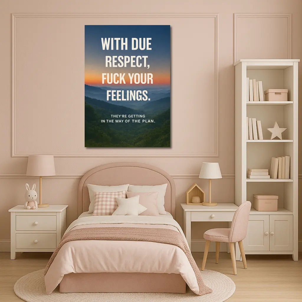 With Due Respect Fuck Your Feelings Mountains – Wall Art