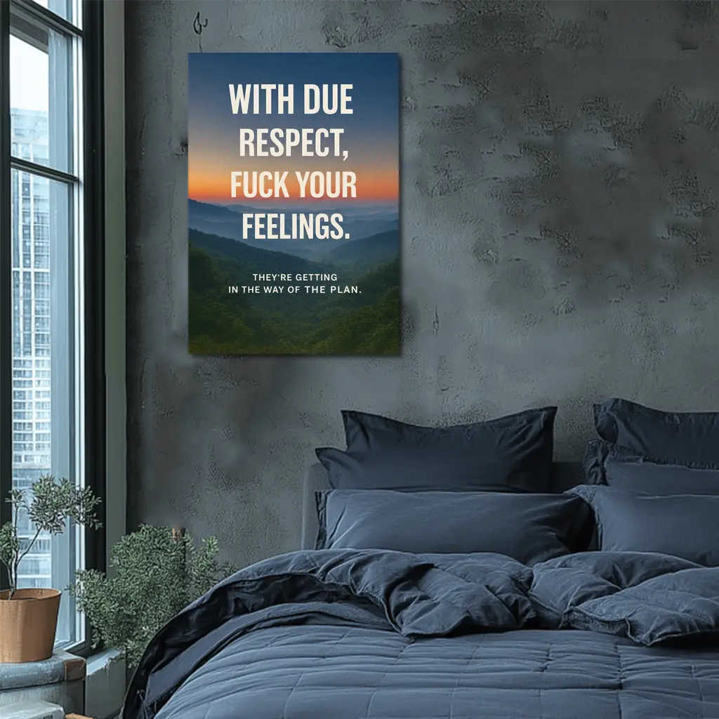 With Due Respect Fuck Your Feelings Mountains – Wall Art