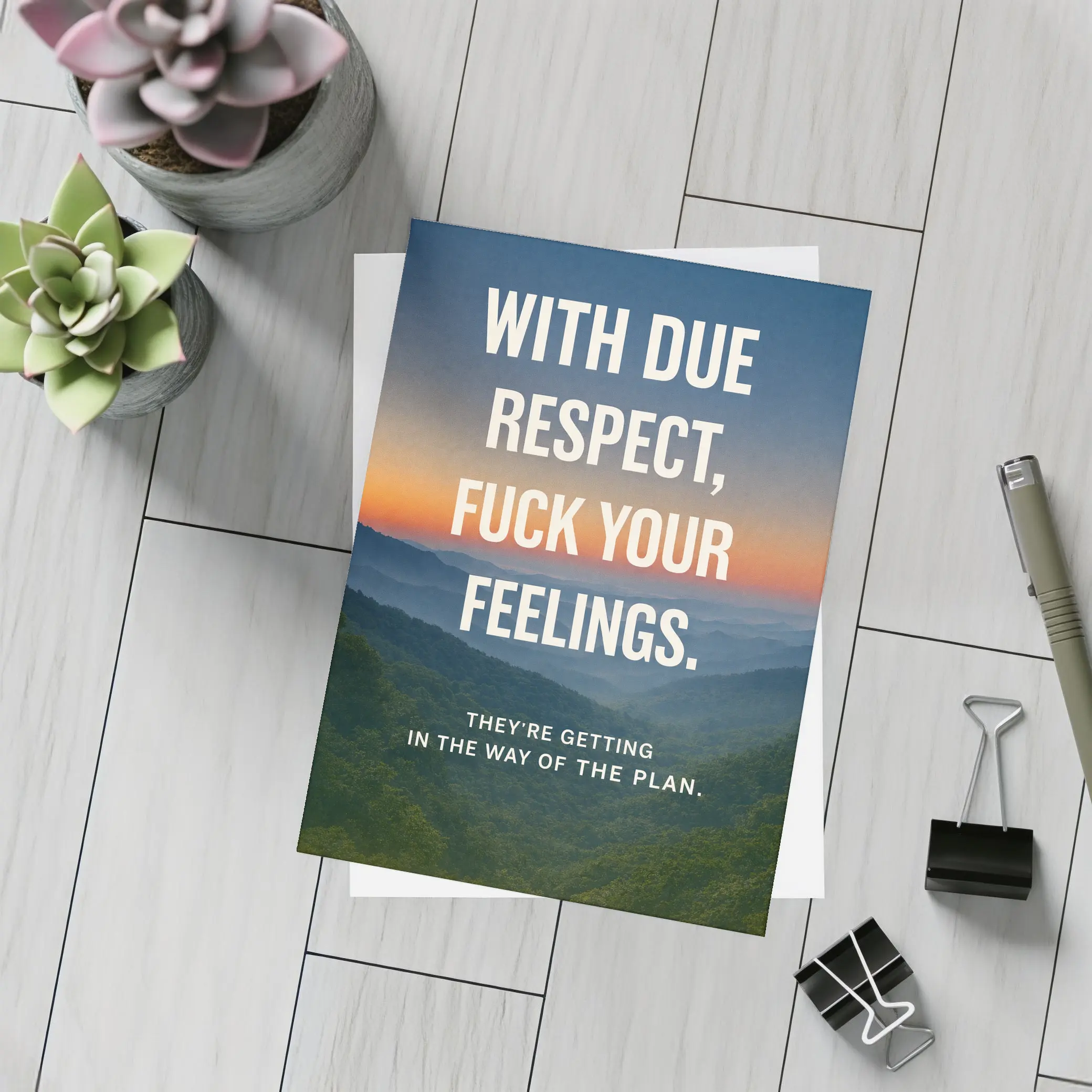 With Due Respect Fuck Your Feelings Mountains – Postcards