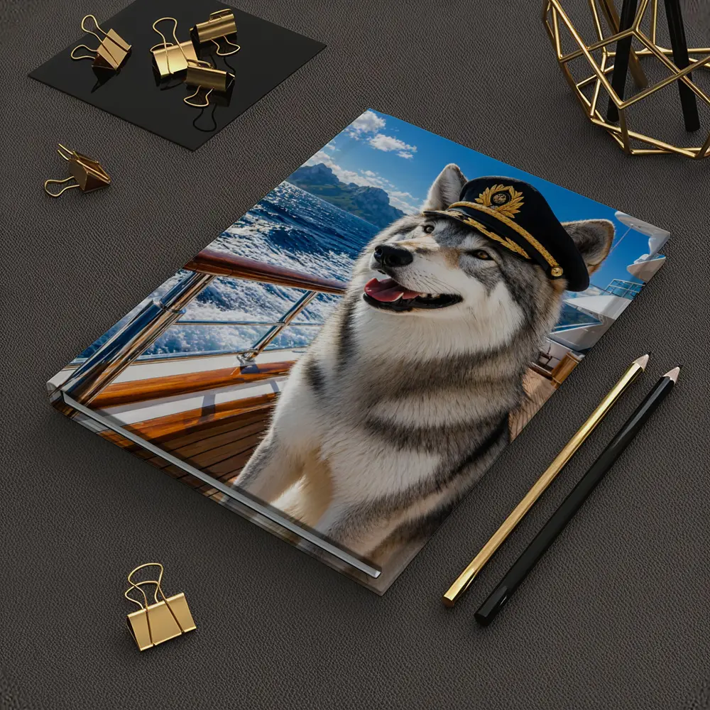 Siberian Husky Captain on Luxury Yacht – Notebooks