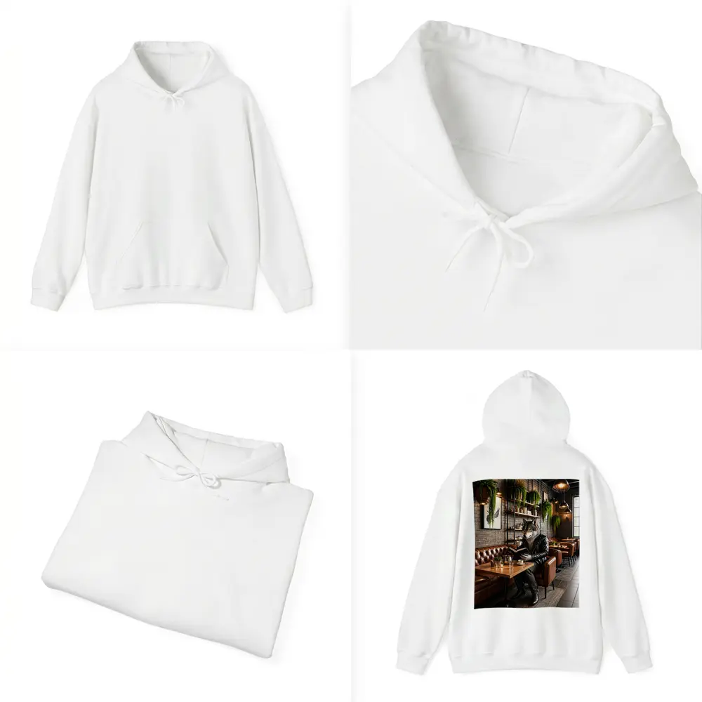 Wolf Reading Book in Cozy Cafe – Hoodies