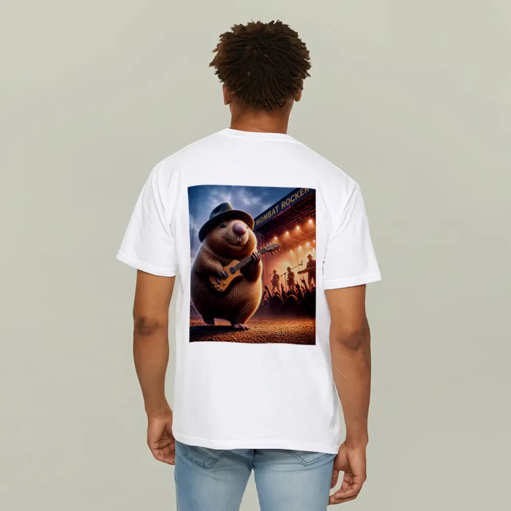 Wombat Rocker Playing Guitar Live Music Club – T-Shirts