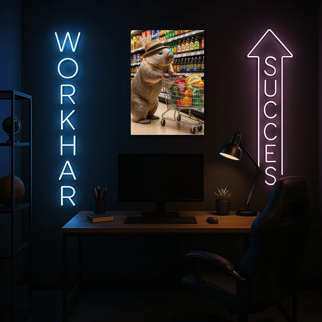 Wombat Shopping Cart Supermarket Grocery Store – Wall Art
