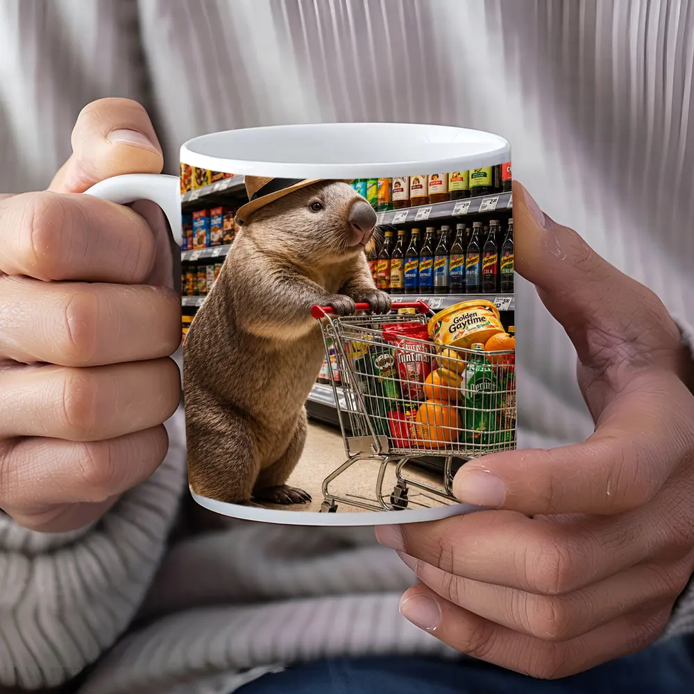 Wombat Shopping Cart Supermarket Grocery Store – Mugs