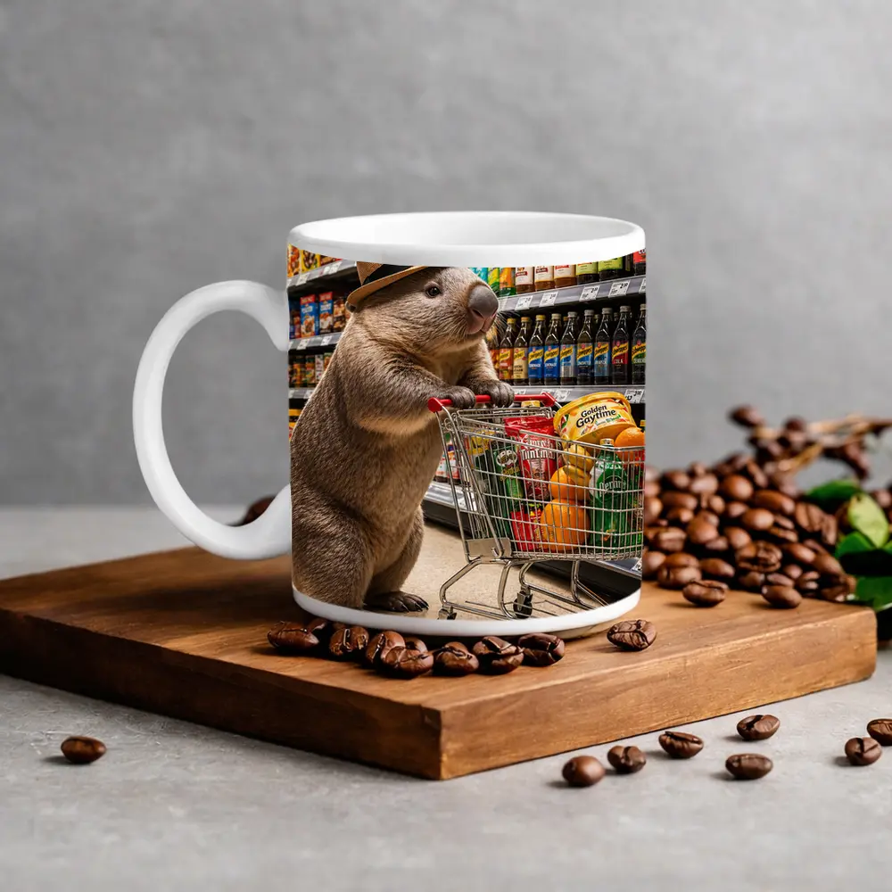Wombat Shopping Cart Supermarket Grocery Store – Mugs
