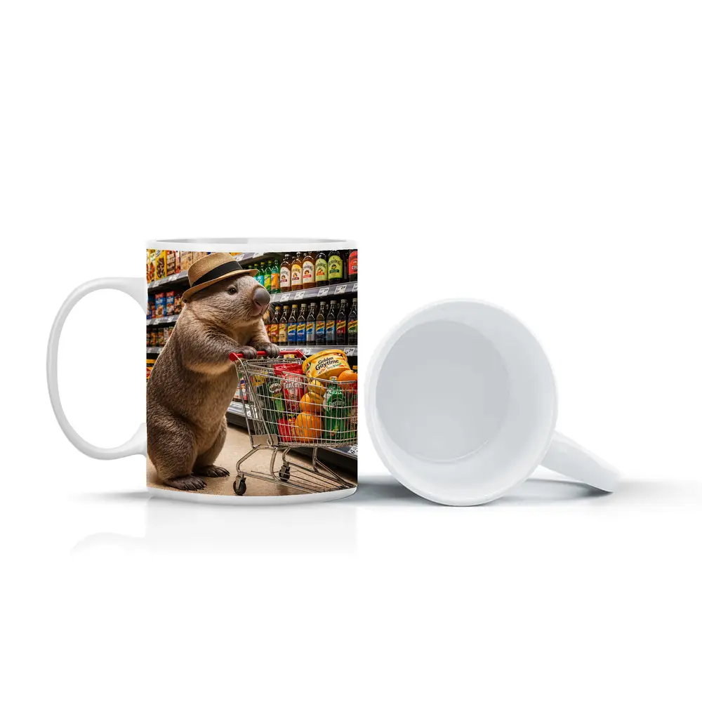 Wombat Shopping Cart Supermarket Grocery Store – Mugs