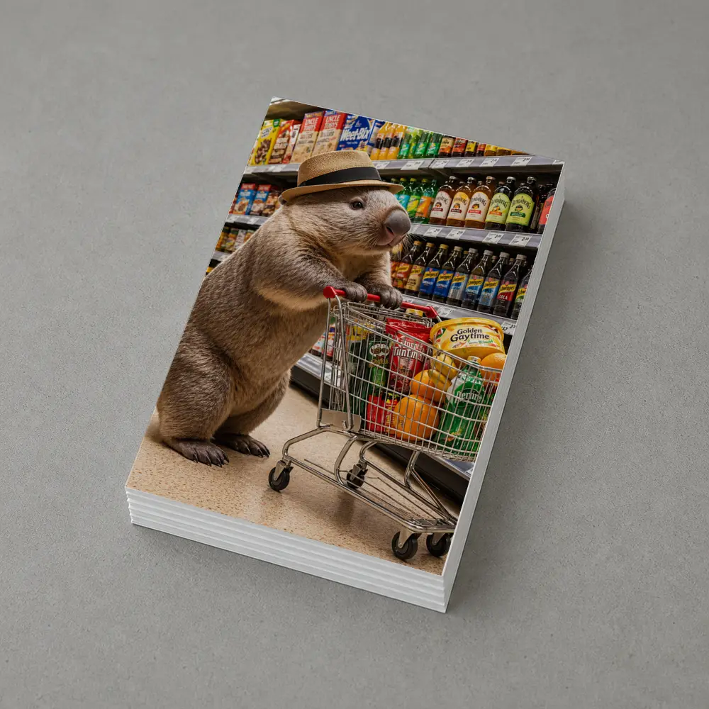 Wombat Shopping Cart Supermarket Grocery Store – Postcards
