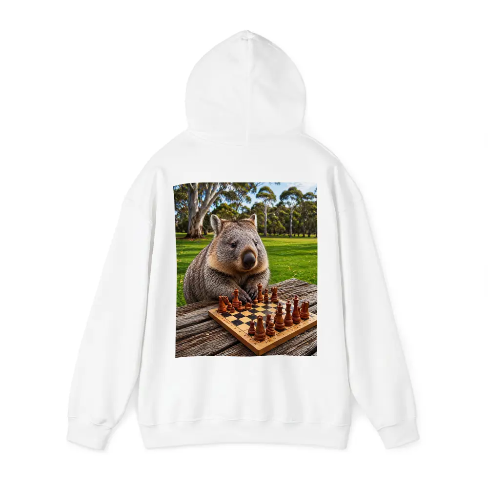 Wombat Playing Chess in Australian Park – Hoodies