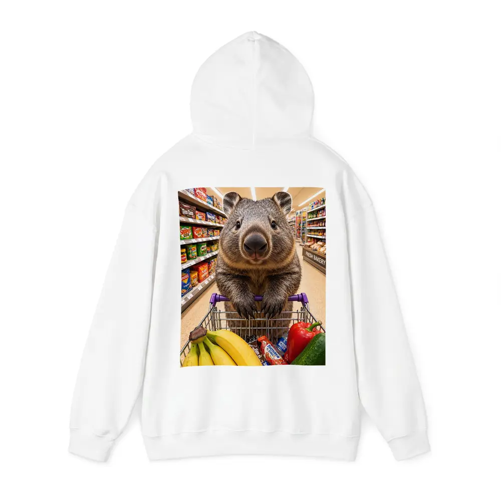 Wombat Grocery Shopping In Supermarket Aisle – Hoodies