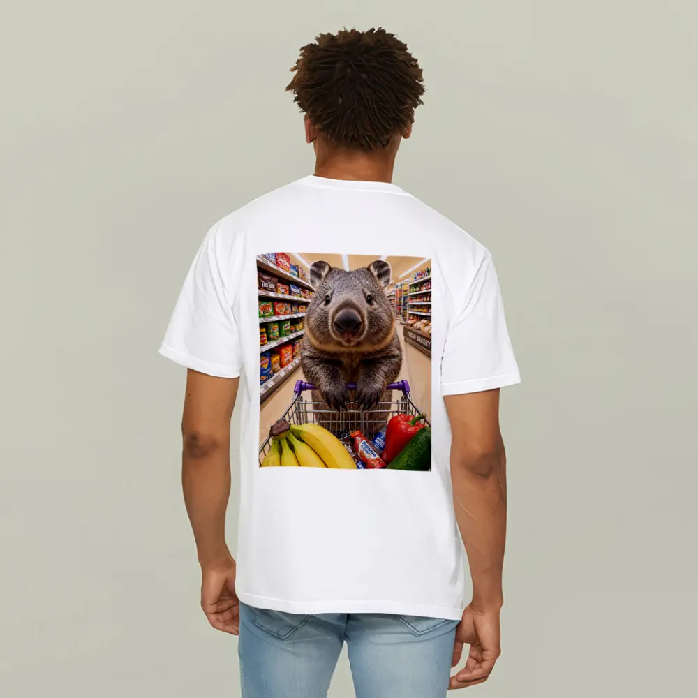 Wombat Grocery Shopping In Supermarket Aisle – T-Shirts