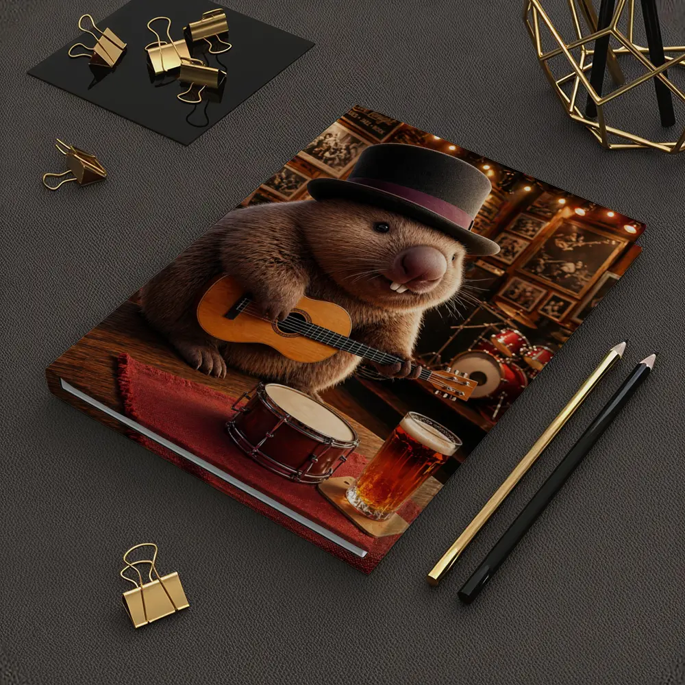 Wombat Playing Guitar Blues Music Club – Notebooks