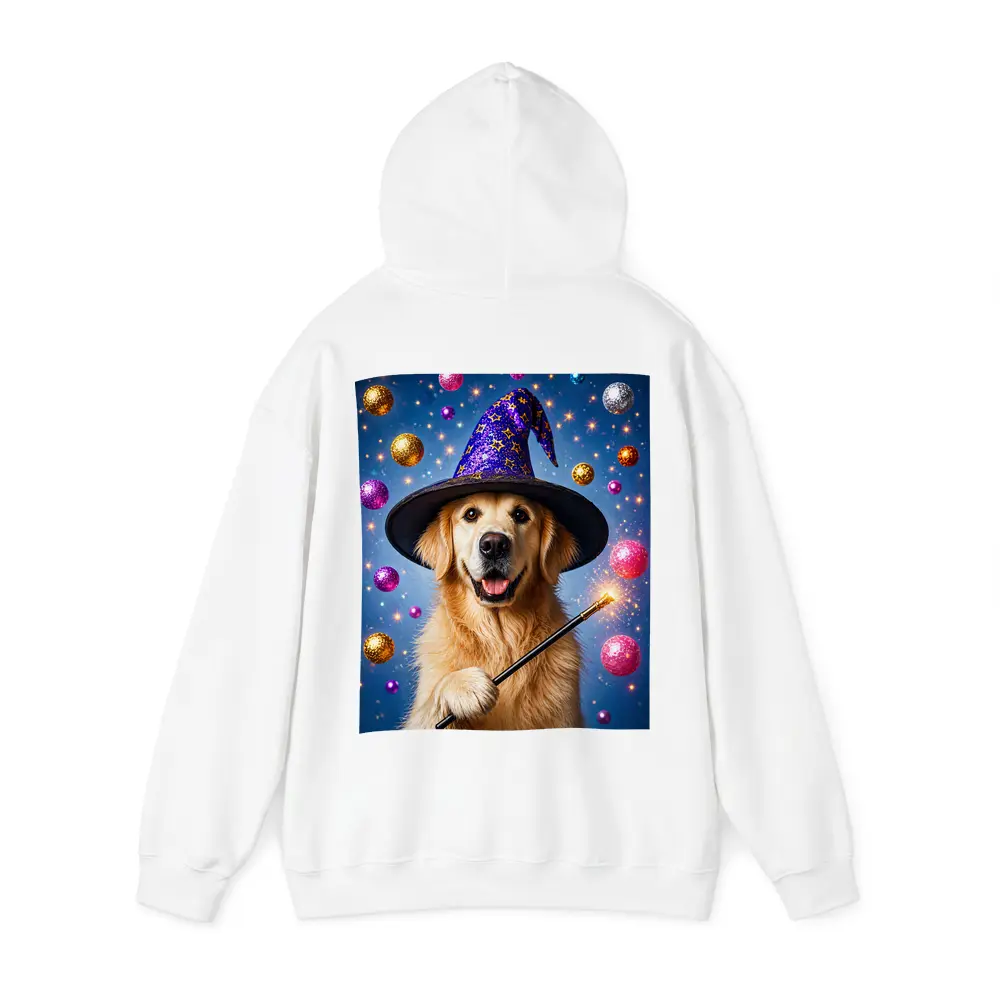 Golden Retriever Wizard Hat Magic Wand Blue – Hoodies