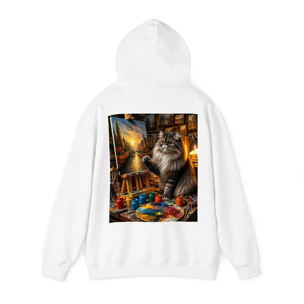 Persian Cat Artist Painting in Studio – Hoodies
